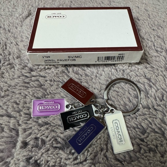 Coach Multicolor Logo Keychain - Vintage Collectible - Picture 1 of 8